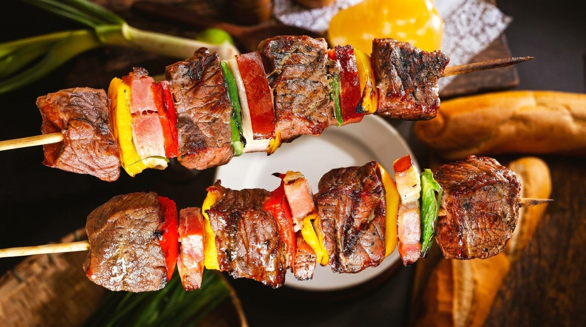 Doner kebab on a rotating spit